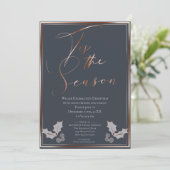 Das Weihnachtsfest in der Saison Blau und Kupfer i Einladung (Stehend Vorderseite)