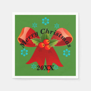 Das Weihnachtsfest-Party (Rotes Weihnachtsband) Serviette
