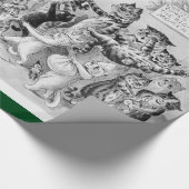 Das Weihnachtsfest von Louis Wain - Vintager Wrap Geschenkpapier (Ecke)