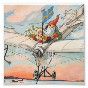 „Das Weihnachtsflugzeug“ von Jenny Nystrom Fotodruck