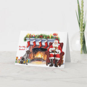 Das Weihnachtsgeschenk des Deutsch Drahthaar Feiertagskarte