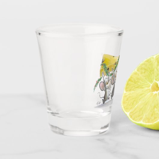 Das Weihnachtskäseglas Schnapsglas (Links)