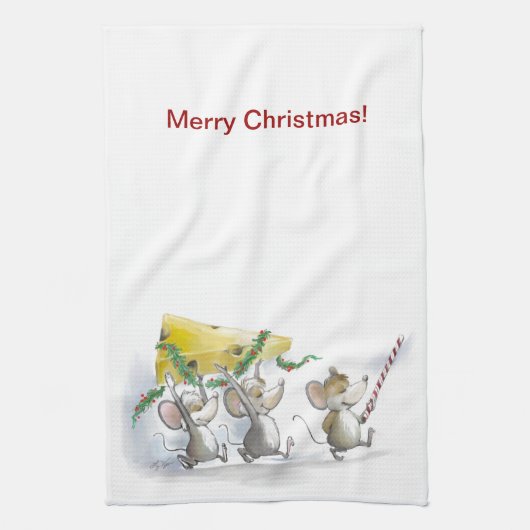 Das Weihnachtskäsetuch einpacken Geschirrtuch (Vertikal)