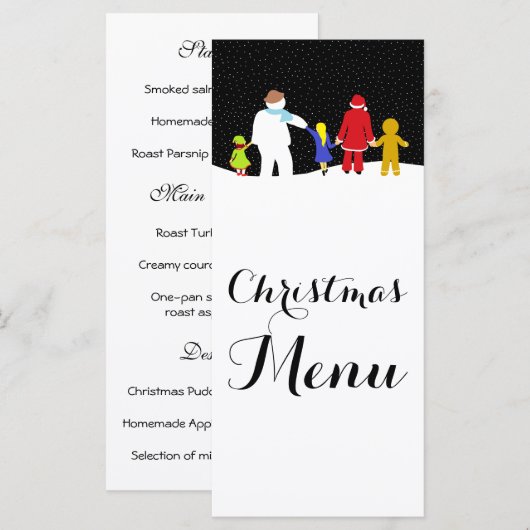 Das Weihnachtsmenü Menükarte (Vorne/Hinten)