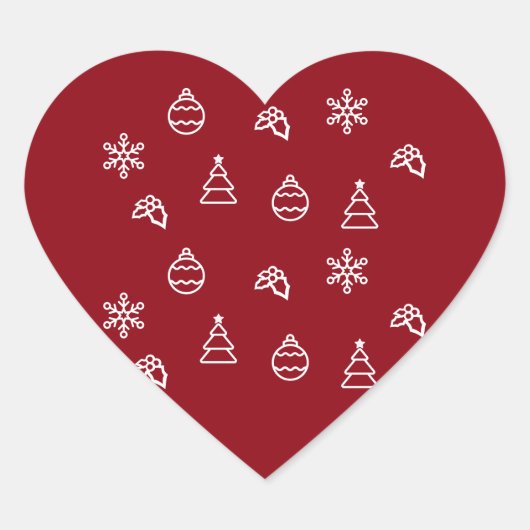 Das Weihnachtsmuster I Herz-Aufkleber (Vorderseite)