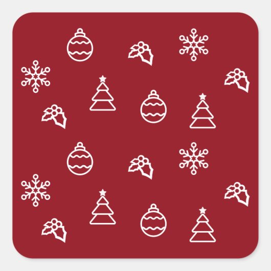 Das Weihnachtsmuster I Quadratischer Aufkleber (Vorderseite)