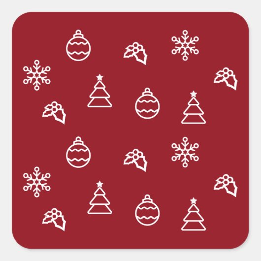 Das Weihnachtsmuster I Quadratischer Aufkleber (Vorderseite)