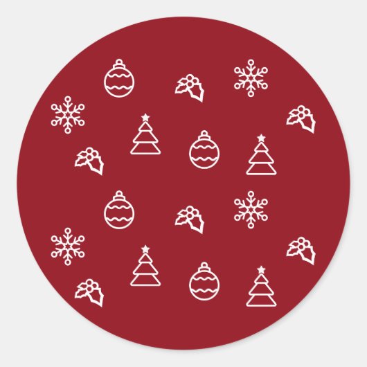 Das Weihnachtsmuster I Runder Aufkleber (Vorderseite)