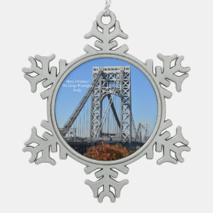 Das Weihnachtsschmuck der George Washington Bridge Schneeflocken Zinn-Ornament