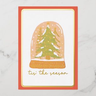 Das Weihnachtsschneeglobe der Saison Folien Feiertagskarte