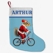 Das Weihnachtssockhörnchen des Kindes auf einem Fa Kleiner Weihnachtsstrumpf (Vorderseite)