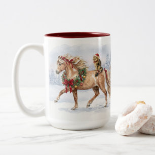 Das Weihnachtsteam - Maggie und Nari Zweifarbige Tasse