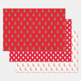Das Weihnachtswrapping Paper von Red and White San Geschenkpapier Set