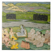 Das weise Shuku Deva, das zu König Parikshit u. a Fliese (Vorderseite)