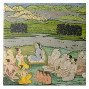 Das weise Shuku Deva, das zu König Parikshit u. a Fliese