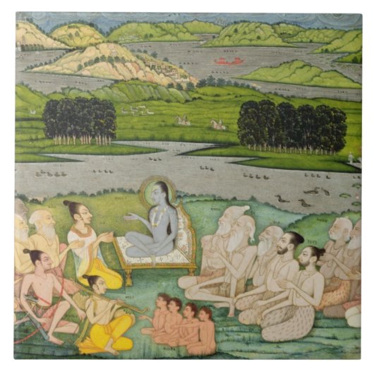 Das weise Shuku Deva, das zu König Parikshit u. a Fliese (Vorderseite)