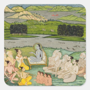 Das weise Shuku Deva, das zu König Parikshit u. a Quadratischer Aufkleber