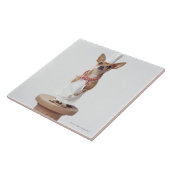 Das Weiß des Chihuahuahundetragenden Koch, Fliese (Seite)