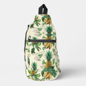 Das weiße Ananas-Paradies-Muster Crossbody Bag (Vorderseite)