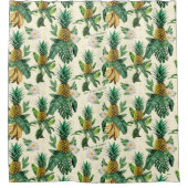 Das weiße Ananas-Paradies-Muster Duschvorhang (Vorderseite)