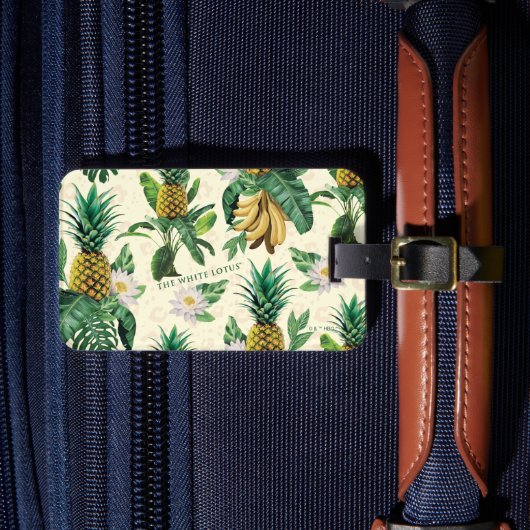 Das weiße Ananas-Paradies-Muster Gepäckanhänger (Vorderseite Insitu 4)