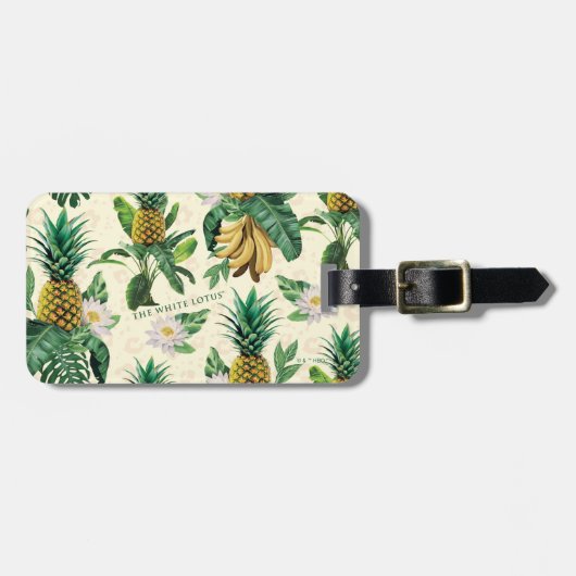 Das weiße Ananas-Paradies-Muster Gepäckanhänger (Vorderseite horizontal)