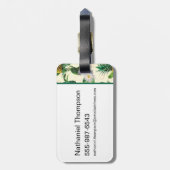 Das weiße Ananas-Paradies-Muster Gepäckanhänger (Rückseite vertikal)