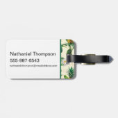 Das weiße Ananas-Paradies-Muster Gepäckanhänger (Rückseite horizontal)