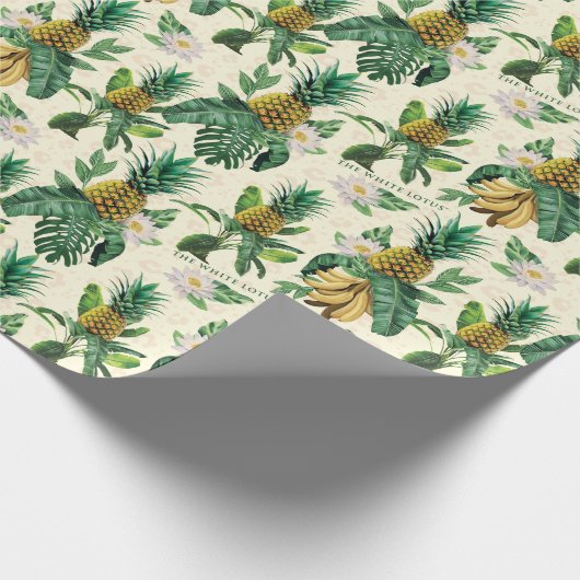 Das weiße Ananas-Paradies-Muster Geschenkpapier (Ecke)