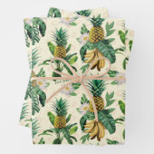 Das weiße Ananas-Paradies-Muster Geschenkpapier Set (Beispiel)