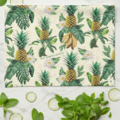 Das weiße Ananas-Paradies-Muster Geschirrtuch (Gefaltet)