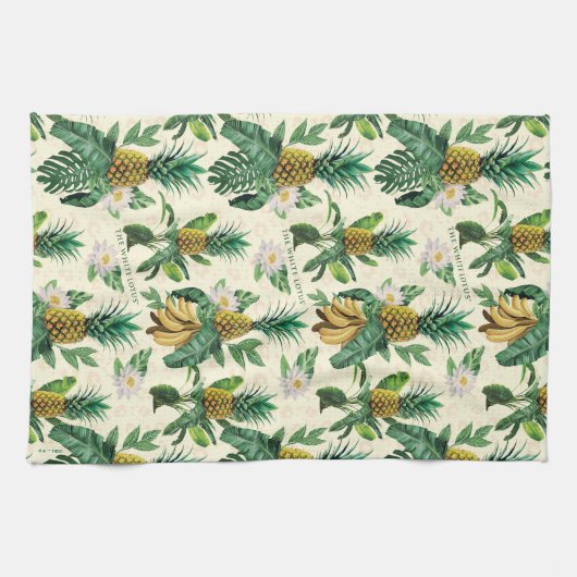 Das weiße Ananas-Paradies-Muster Geschirrtuch (Horizontal)