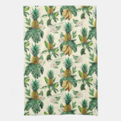 Das weiße Ananas-Paradies-Muster Geschirrtuch (Vertikal)