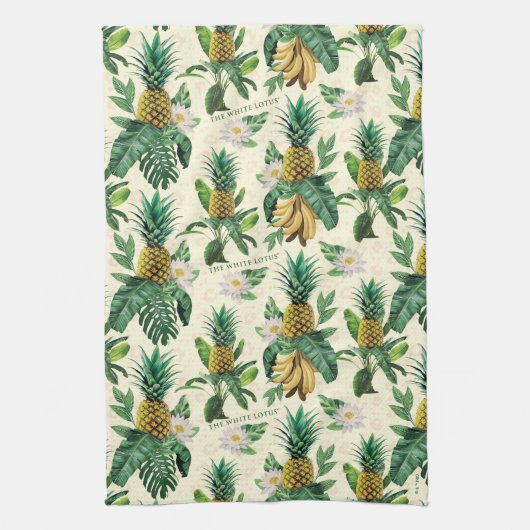 Das weiße Ananas-Paradies-Muster Geschirrtuch (Vertikal)