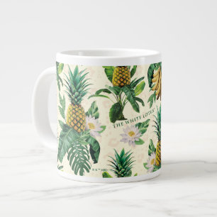 Das weiße Ananas-Paradies-Muster Jumbo-Tasse