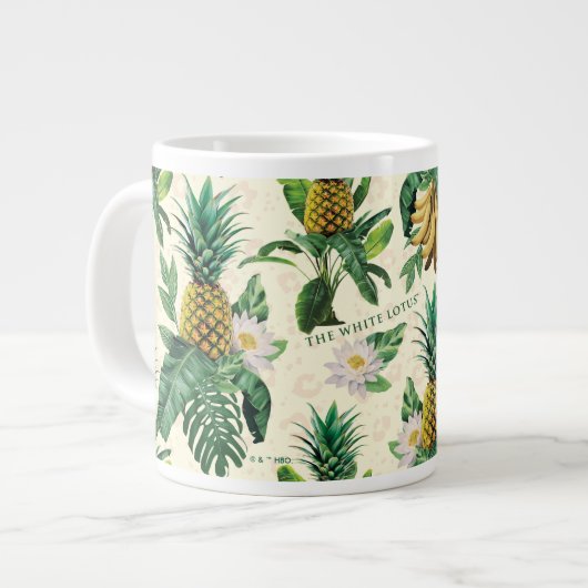Das weiße Ananas-Paradies-Muster Jumbo-Tasse (Vorderseite Links)