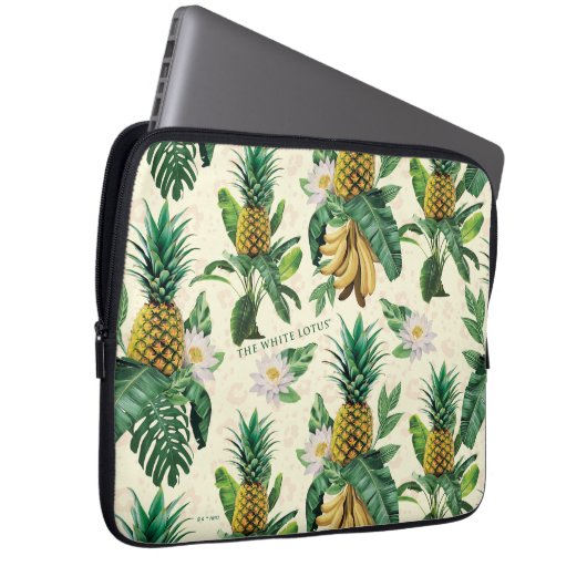 Das weiße Ananas-Paradies-Muster Laptopschutzhülle (Vorne Rechts)