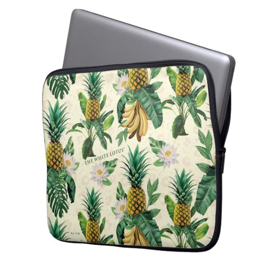 Das weiße Ananas-Paradies-Muster Laptopschutzhülle (Vorderseite Links)