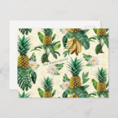 Das weiße Ananas-Paradies-Muster Postkarte (Vorne/Hinten)