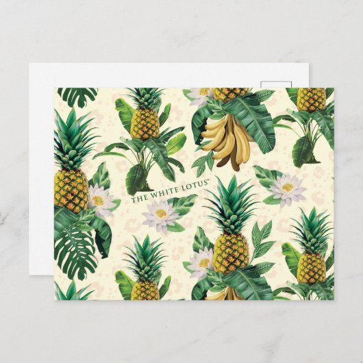 Das weiße Ananas-Paradies-Muster Postkarte (Vorne/Hinten)