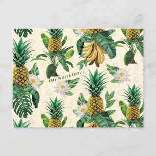 Das weiße Ananas-Paradies-Muster Postkarte
