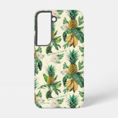 Das weiße Ananas-Paradies-Muster Samsung Galaxy Hülle (Rückseite)
