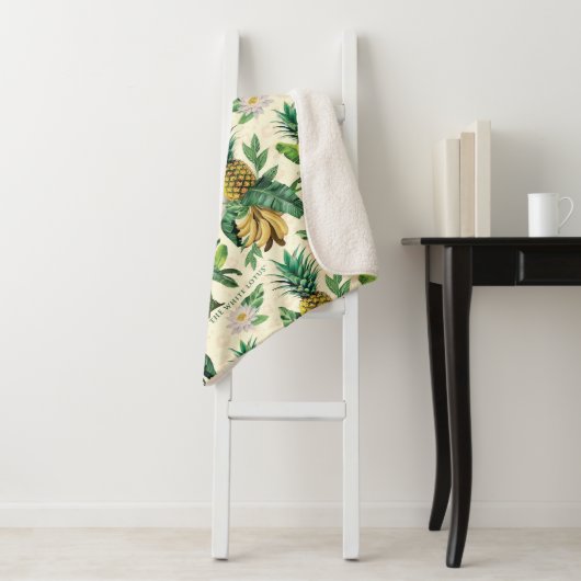 Das weiße Ananas-Paradies-Muster Sherpadecke (Beispiel)