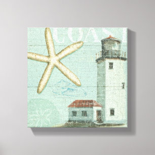 Das Weiße Haus auf dem Strand Leinwanddruck