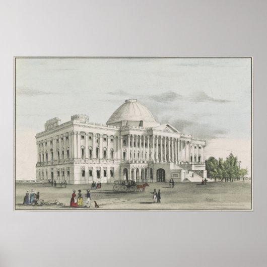 Das Weiße Haus, Hauptstadt in Washington Lithograp Poster (Vorne)