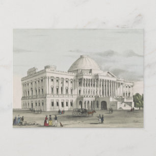 Das Weiße Haus, Hauptstadt in Washington Lithograp Postkarte