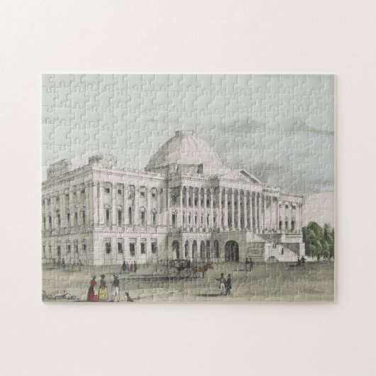 Das Weiße Haus, Hauptstadt in Washington Lithograp Puzzle (Horizontal)