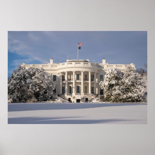 Das Weiße Haus im Winter Poster (Vorne)