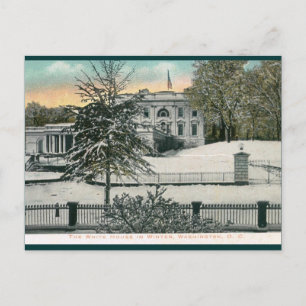 Das Weiße Haus im Winter, Washington DC Vintage Postkarte