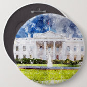 Das Weiße Haus in Washington DC Aquarell Button (Vorne & Hinten)